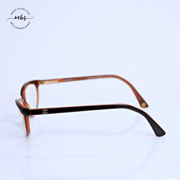 Chanel Cat Eye Vintage Eyeglasses Frame Black Brown Gold 50-17-140 - Picture 4 of 13